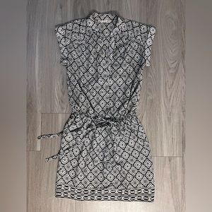 Max Studio Black And White Waist Tie Dress Size XS
